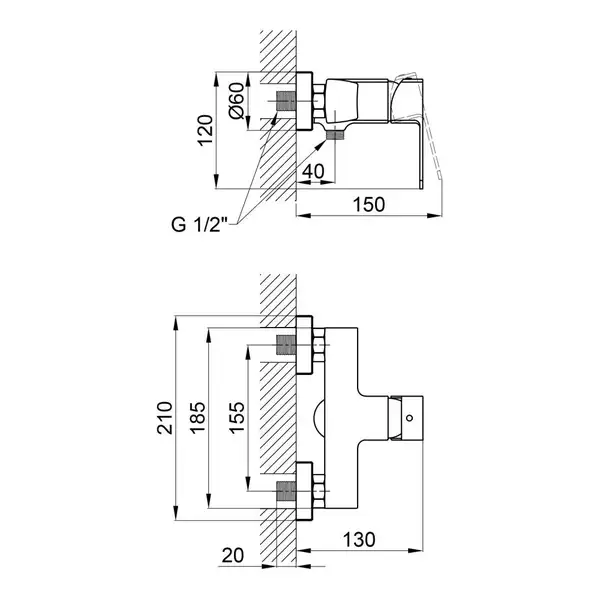 Змішувач для душу Qtap Lipno 4023101C (QTLIPNO4023101C) фото 2 Aquada.com.ua Змішувач для душу Qtap Lipno 4023101C (QTLIPNO4023101C) фото 2 Aquada.com.ua