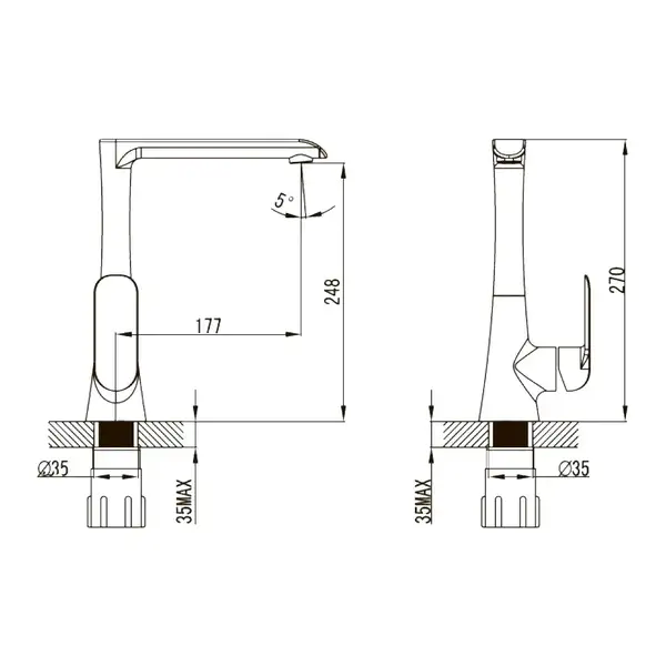 Смеситель для кухни Devit Iven (цвет - хром/белый) (43108141W) фото 3 Aquada.com.ua Смеситель для кухни Devit Iven (цвет - хром/белый) (43108141W) фото 3 Aquada.com.ua
