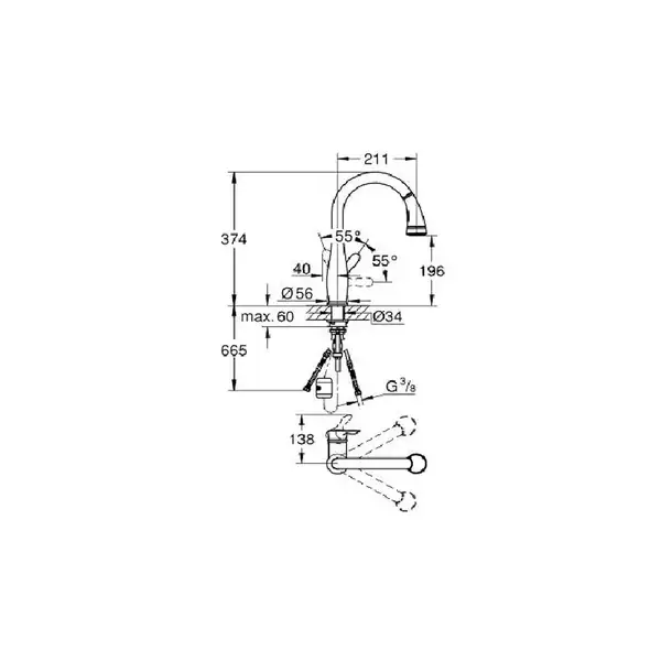 Смеситель однорычажный для кухни Grohe Parkfield DN 15 (цвет - хром) (30215000) фото 5 Aquada.com.ua Смеситель однорычажный для кухни Grohe Parkfield DN 15 (цвет - хром) (30215000) фото 5 Aquada.com.ua
