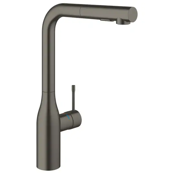 Смеситель для кухни Grohe Essence DN 15 (цвет - тёмный графит, матовый), с выдвижной лейкой (30270AL0) фото 1 Aquada.com.ua