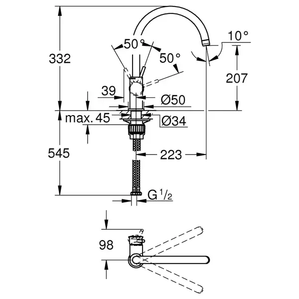 Змішувач для кухні Grohe BauClassic New (31234001) Змішувач для кухні Grohe BauClassic New (31234001)