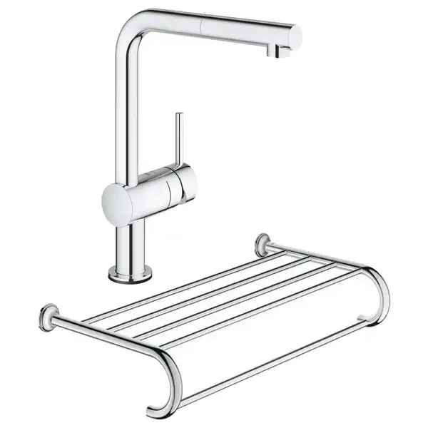 Набор Grohe смеситель для кухни сенсорный Minta Touch 31360001 + полка для полотенец Essentials Authentic 40660001 (3136000140660000)