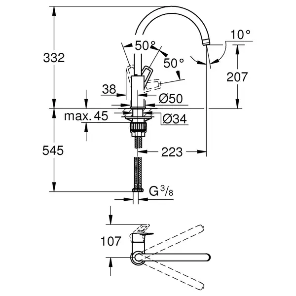 Grohe BauLoop New Змішувач для кухні, хром (31368001) Grohe BauLoop New Змішувач для кухні, хром (31368001)