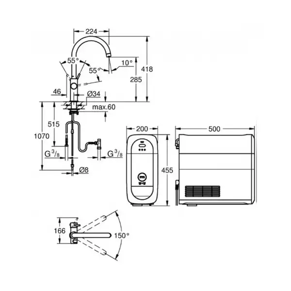 Система фільтрів для питної води зі змішувачем Grohe Blue Home Connected (31455001)