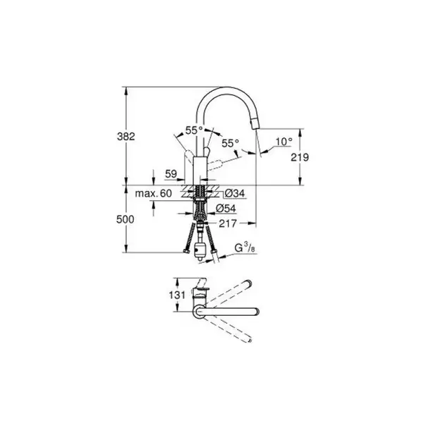 GROHE Кухонный смеситель EUROSTYLE COSMOPOLITAN (31482002) GROHE Кухонный смеситель EUROSTYLE COSMOPOLITAN (31482002)