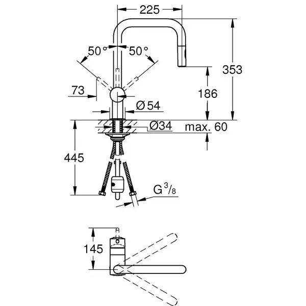 GROHE Одноважільний змішувач для мийки Minta  (32322DC2)