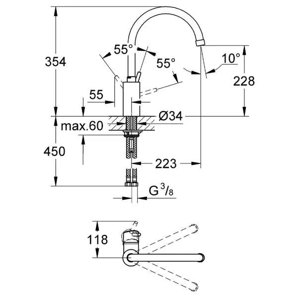 GROHE Кухонный смеситель CONCETTO (32661001) фото 4 Aquada.com.ua
