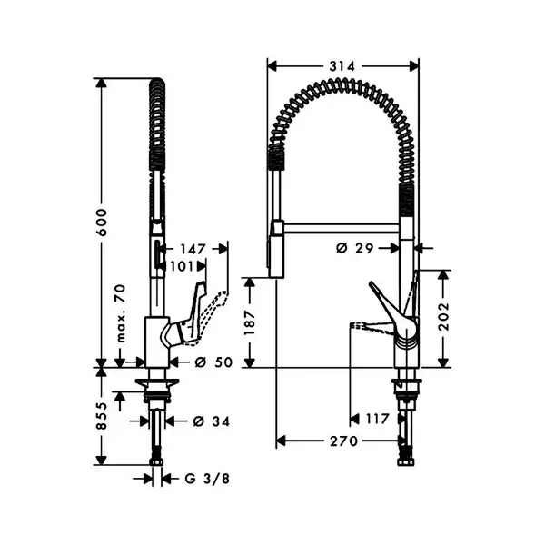 Hansgrohe Cento XXL 2jet Semi Pro Смеситель для кухни, хром (14806000) Hansgrohe Cento XXL 2jet Semi Pro Смеситель для кухни, хром (14806000)