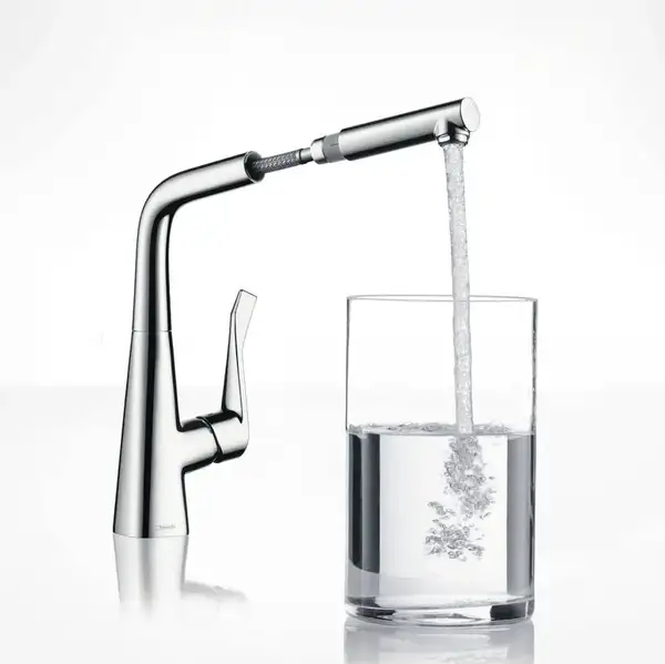 Змішувач для кухні Hansgrohe Metris M71 320 1jet з витяжним зливом, хром (14821000)
