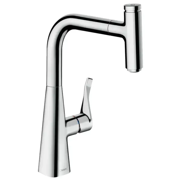 HANSGROHE Смеситель для кухни 240, однорычажный, с выдвижным изливом Metris Select (14857000) фото 1 Aquada.com.ua