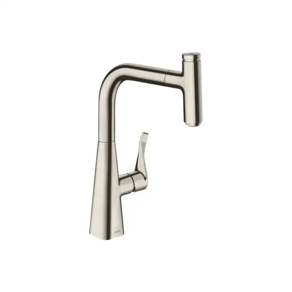 Смеситель для кухни, однорычажный Hansgrohe Metris Select (цвет - сталь) (14857800) фото 1 Aquada.com.ua