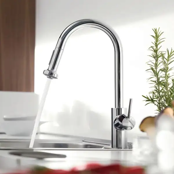 HANSGROHE Змішувач для кухні Talis S2 Variarc з висувним виливом, хром (14877000)