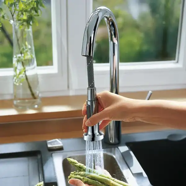 HANSGROHE Змішувач для кухні Talis S2 Variarc з висувним виливом, хром (14877000)