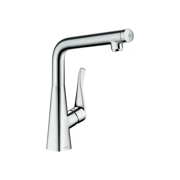 Смеситель для кухни, однорычажный Hansgrohe Metris Select (цвет - сталь) (14883800) фото 1 Aquada.com.ua