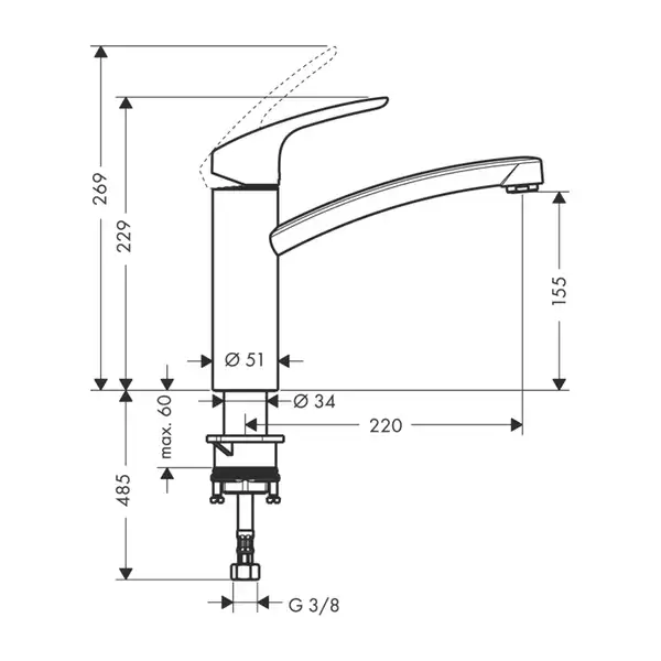 HANSGROHE Смеситель для кухни 160, однорычажный, хром Focus (31806000) фото 2 Aquada.com.ua HANSGROHE Смеситель для кухни 160, однорычажный, хром Focus (31806000) фото 2 Aquada.com.ua