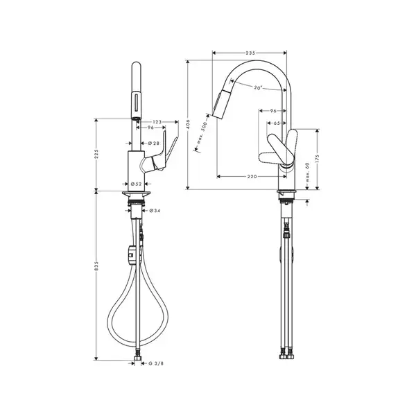 Hansgrohe Смеситель для кухни, однорычажный Focus (31815000) фото 4 Aquada.com.ua