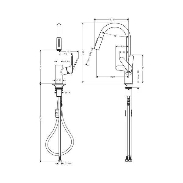Hansgrohe Focus Змішувач для кухні, хром (31815000)