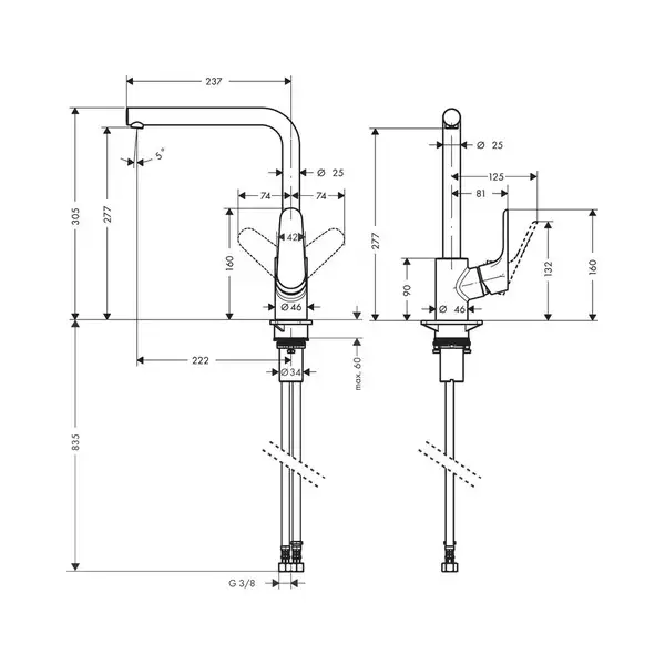 Змішувач для кухні Hansgrohe Focus 280, хром (31817000) Змішувач для кухні Hansgrohe Focus 280, хром (31817000)