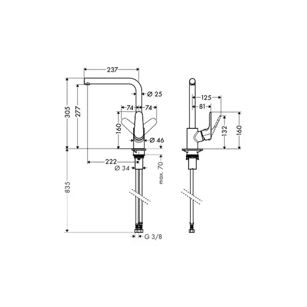 Смеситель для кухни Hansgrohe Focus 280 (цвет - сталь) (31817800) фото 2 Aquada.com.ua Смеситель для кухни Hansgrohe Focus 280 (цвет - сталь) (31817800) фото 2 Aquada.com.ua