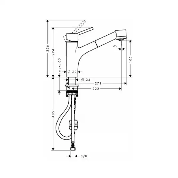 Змішувач для кухні Hansgrohe Talis S 170, хром (32841000) Змішувач для кухні Hansgrohe Talis S 170, хром (32841000)