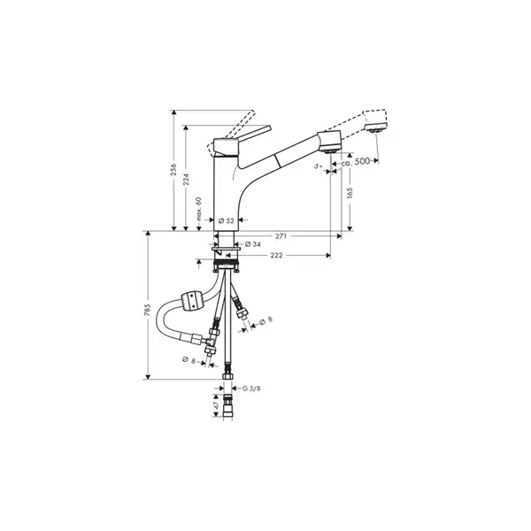 Смеситель для кухни, однорычажный Hansgrohe Talis S (цвет - хром) (32842000) фото 3 Aquada.com.ua