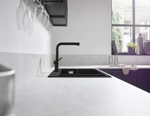 Смеситель для кухни Hansgrohe Talis M54 270 (цвет - чёрный матовый), с вытяжным изливом (72809670) фото 2 Aquada.com.ua
