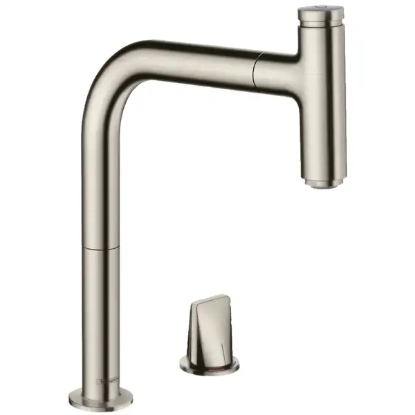 Смеситель для кухни Hansgrohe Metris Select 200 1jet, sBox (цвет - сталь), с вытяжным душем (73804800) Смеситель для кухни Hansgrohe Metris Select 200 1jet, sBox (цвет - сталь), с вытяжным душем (73804800)