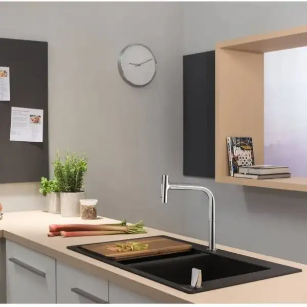 Змішувач для кухні Hansgrohe Metris Select 200 2jet sBox з витяжним душем, хром (73818000) Змішувач для кухні Hansgrohe Metris Select 200 2jet sBox з витяжним душем, хром (73818000)