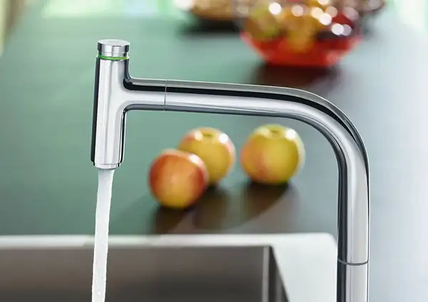 Смеситель для кухни Hansgrohe Metris Select 200 2jet (цвет - хром), с вытяжным душем (73819000) фото 4 Aquada.com.ua Смеситель для кухни Hansgrohe Metris Select 200 2jet (цвет - хром), с вытяжным душем (73819000) фото 4 Aquada.com.ua