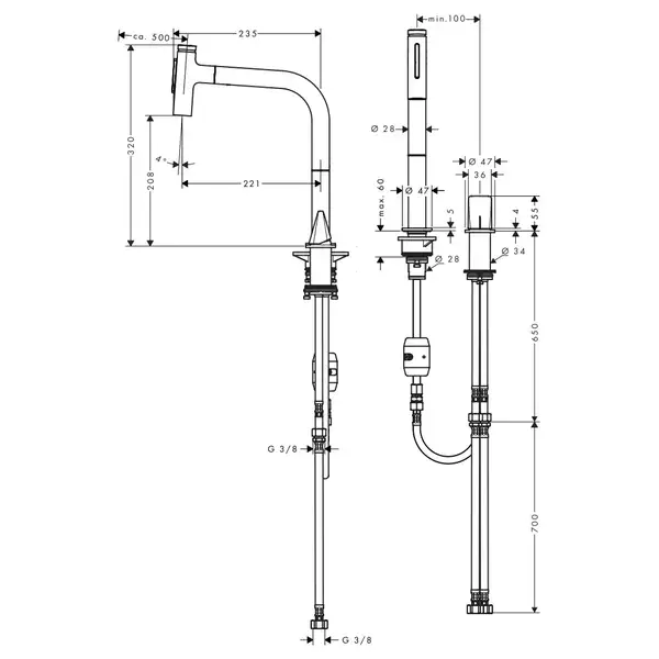 Смеситель для кухни Hansgrohe Metris Select 200 2jet (цвет - хром), с вытяжным душем (73819000) фото 5 Aquada.com.ua Смеситель для кухни Hansgrohe Metris Select 200 2jet (цвет - хром), с вытяжным душем (73819000) фото 5 Aquada.com.ua