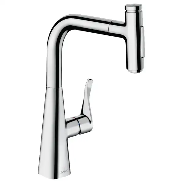 Смеситель для кухни Hansgrohe Metris Select 240 2jet (цвет - хром), с вытяжным душем (73822000) фото 1 Aquada.com.ua Смеситель для кухни Hansgrohe Metris Select 240 2jet (цвет - хром), с вытяжным душем (73822000) фото 1 Aquada.com.ua
