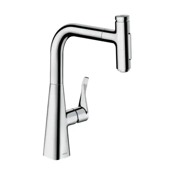 Змішувач для кухні Hansgrohe Metris Select 240 2jet з витяжним душем, хром (73822000) Змішувач для кухні Hansgrohe Metris Select 240 2jet з витяжним душем, хром (73822000)