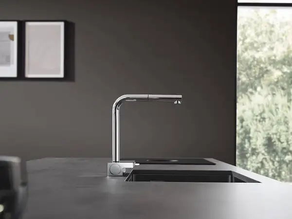 Смеситель для кухни Hansgrohe Aquno Select 250 2jet, sBox (цвет - хром), с вытяжным душем (73830000) фото 2 Aquada.com.ua