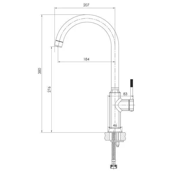 Смеситель для кухни Imprese Brenta (цвет - хром) (ZMK071901150) фото 2 Aquada.com.ua Смеситель для кухни Imprese Brenta (цвет - хром) (ZMK071901150) фото 2 Aquada.com.ua