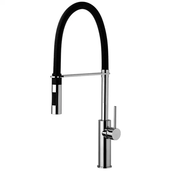 Смеситель для кухни Paffoni Light (цвет - чёрный матовый/хром) (LIG179CRNO) фото 1 Aquada.com.ua