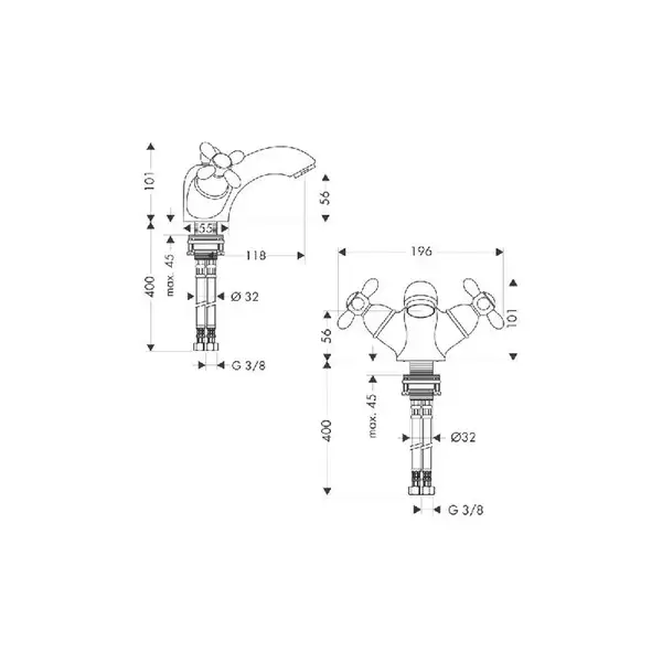 Смеситель для раковины Axor Carlton, хром (17032000) фото 3 Aquada.com.ua Смеситель для раковины Axor Carlton, хром (17032000) фото 3 Aquada.com.ua