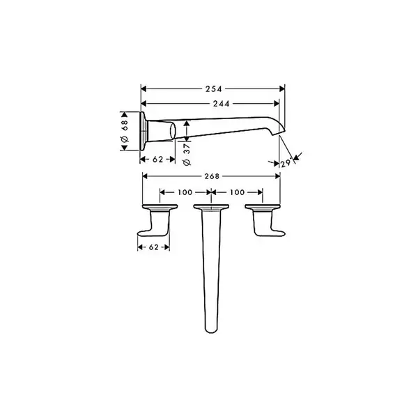 Смеситель для раковины Axor Bouroullec (цвет - хром) (19158000) фото 2 Aquada.com.ua