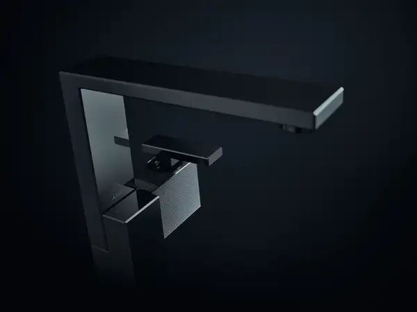 Смеситель для раковины, алмазная резка Axor Edge (цвет - полированный чёрный хром), с донным клапаном push-open (46021330) фото 4 Aquada.com.ua Смеситель для раковины, алмазная резка Axor Edge (цвет - полированный чёрный хром), с донным клапаном push-open (46021330) фото 4 Aquada.com.ua