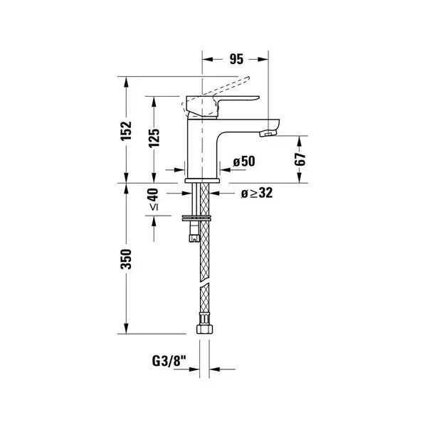 Смеситель для раковины Duravit A.1 (цвет - хром), без донного клапана (A11010002010) фото 2 Aquada.com.ua Смеситель для раковины Duravit A.1 (цвет - хром), без донного клапана (A11010002010) фото 2 Aquada.com.ua