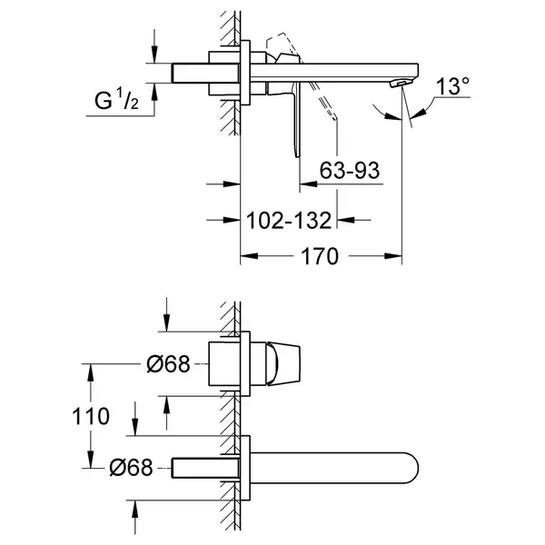 GROHE Смеситель для раковины Eurosmart Cosmopolitan S-Size (цвет - хром) (19381000) фото 2 Aquada.com.ua GROHE Смеситель для раковины Eurosmart Cosmopolitan S-Size (цвет - хром) (19381000) фото 2 Aquada.com.ua