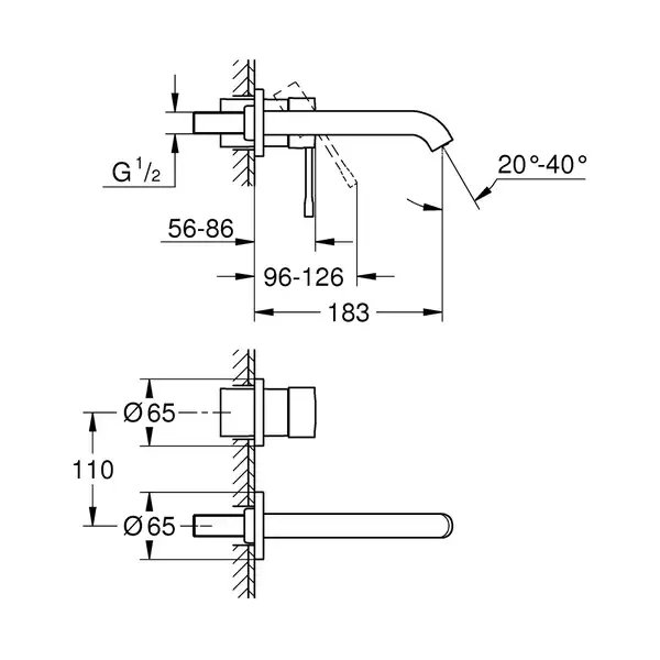 Змішувач для раковини прихованого монтажу Grohe Essence New (19408001) Змішувач для раковини прихованого монтажу Grohe Essence New (19408001)
