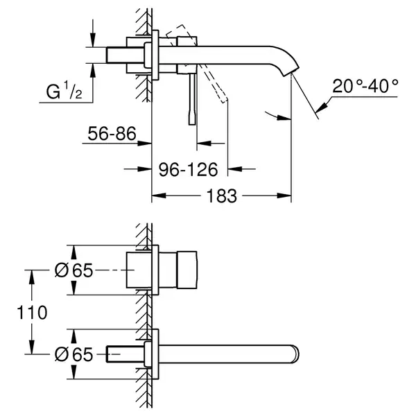 Змішувач для раковини прихованого монтажу Grohe Essence New (19408001) Змішувач для раковини прихованого монтажу Grohe Essence New (19408001)