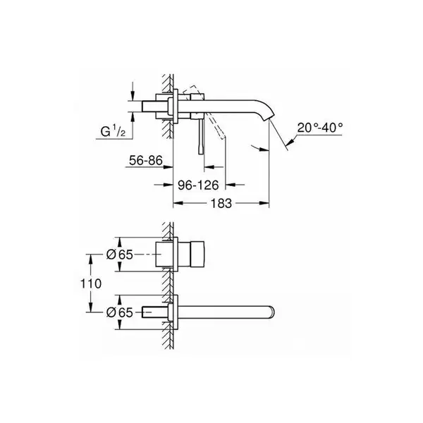 Змішувач для раковини прихованого монтажу Grohe Essence New (19408001) Змішувач для раковини прихованого монтажу Grohe Essence New (19408001)