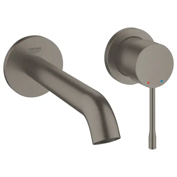 Смеситель для раковины настенный Grohe Essence L-Size (цвет - тёмный графит, матовый), вынос 183 мм (19408AL1) фото 1 Aquada.com.ua Смеситель для раковины настенный Grohe Essence L-Size (цвет - тёмный графит, матовый), вынос 183 мм (19408AL1) фото 1 Aquada.com.ua