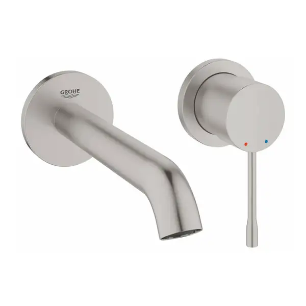 Смеситель для раковины настенный Grohe Essence (цвет - сталь) (19408DC1) фото 1 Aquada.com.ua Смеситель для раковины настенный Grohe Essence (цвет - сталь) (19408DC1) фото 1 Aquada.com.ua