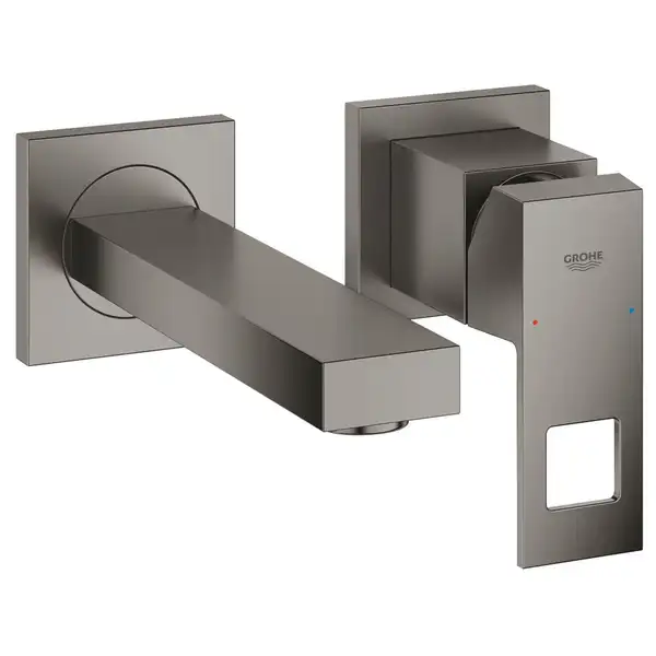 Смеситель для раковины настенный Grohe Eurocube S-Size (цвет - тёмный графит, матовый), вынос 171 мм (19895AL0) фото 1 Aquada.com.ua Смеситель для раковины настенный Grohe Eurocube S-Size (цвет - тёмный графит, матовый), вынос 171 мм (19895AL0) фото 1 Aquada.com.ua