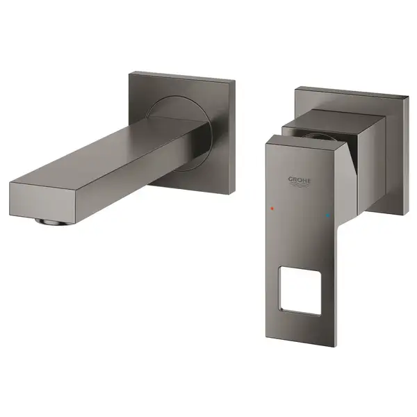 Смеситель для раковины настенный Grohe Eurocube S-Size (цвет - тёмный графит, матовый), вынос 171 мм (19895AL0) фото 2 Aquada.com.ua Смеситель для раковины настенный Grohe Eurocube S-Size (цвет - тёмный графит, матовый), вынос 171 мм (19895AL0) фото 2 Aquada.com.ua