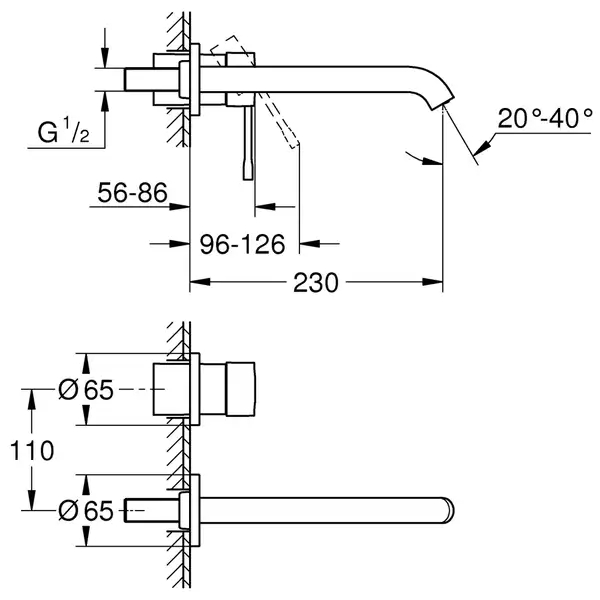 Змішувач для раковини прихованого монтажу Grohe Essence New (19967001) Змішувач для раковини прихованого монтажу Grohe Essence New (19967001)