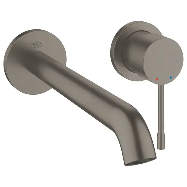 Смеситель для раковины настенный Grohe Essence L-Size (цвет - тёмный графит, матовый), вынос 230 мм (19967AL1) фото 1 Aquada.com.ua Смеситель для раковины настенный Grohe Essence L-Size (цвет - тёмный графит, матовый), вынос 230 мм (19967AL1) фото 1 Aquada.com.ua