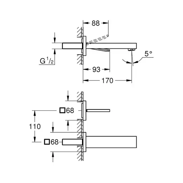 Змішувач для умивальника Grohe Eurocube Joy M-Size, хром (19997000) Змішувач для умивальника Grohe Eurocube Joy M-Size, хром (19997000)